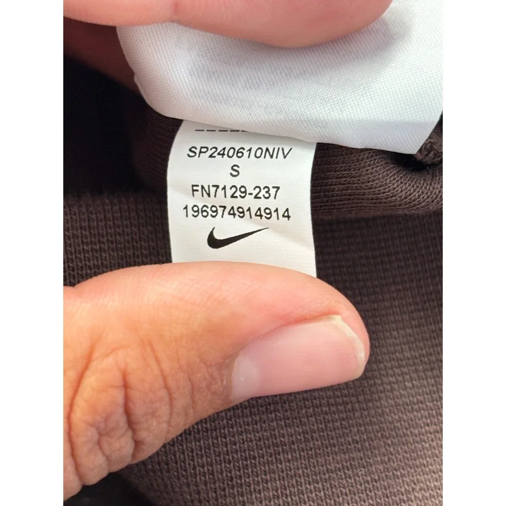 Nike Tech Fleece High Waisted Joggers Cacao Wow Brown Double Zip Pants Small NEW